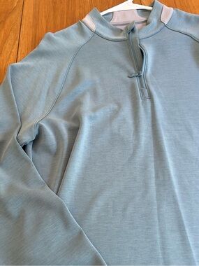 johnnie-O soft teal quarter-zip pullover